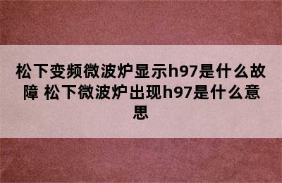 松下变频微波炉显示h97是什么故障 松下微波炉出现h97是什么意思